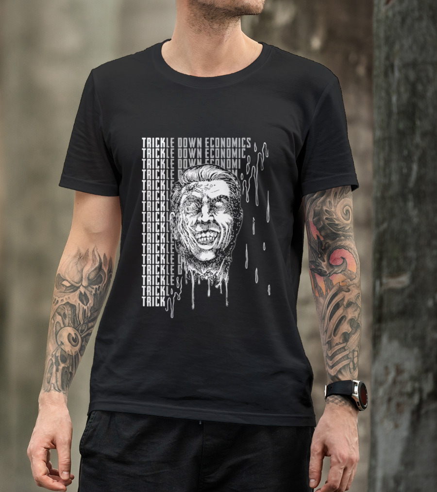 Trickle Down Economics Melting Face Concept T-Shirt
