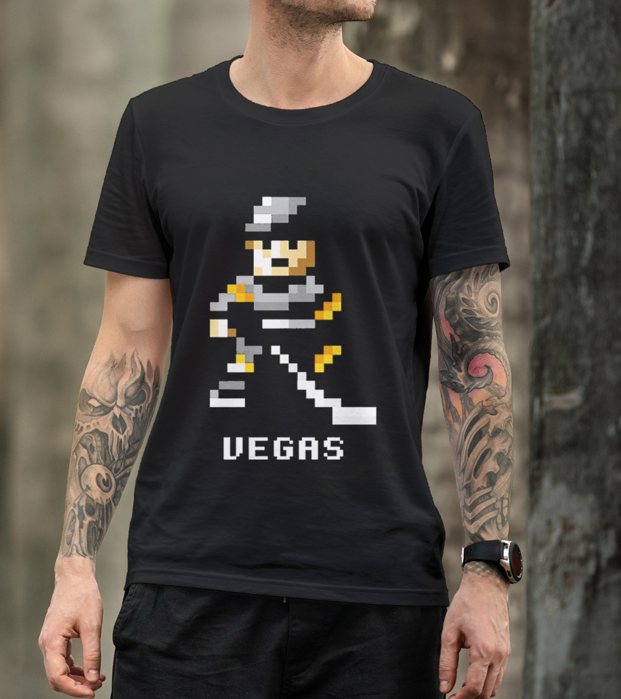 Vegas Golden Knights 8 Bit Hockey Pixel T-Shirt