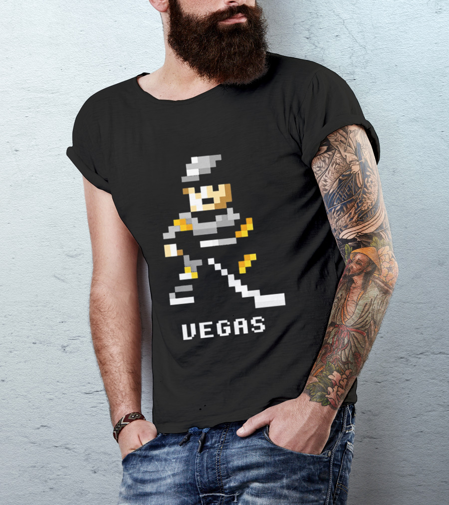 Vegas Golden Knights 8 Bit Hockey Pixel T-Shirt