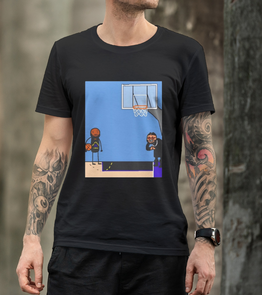Villain Brooks Vs Dillon Brooks Basketball Humor Phoenix Suns Sketch T-Shirt