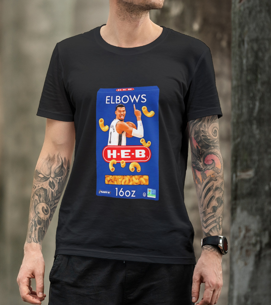 San Antonio Spurs Wemby HEB Elbows 16oz Playoffs Meme T-Shirt