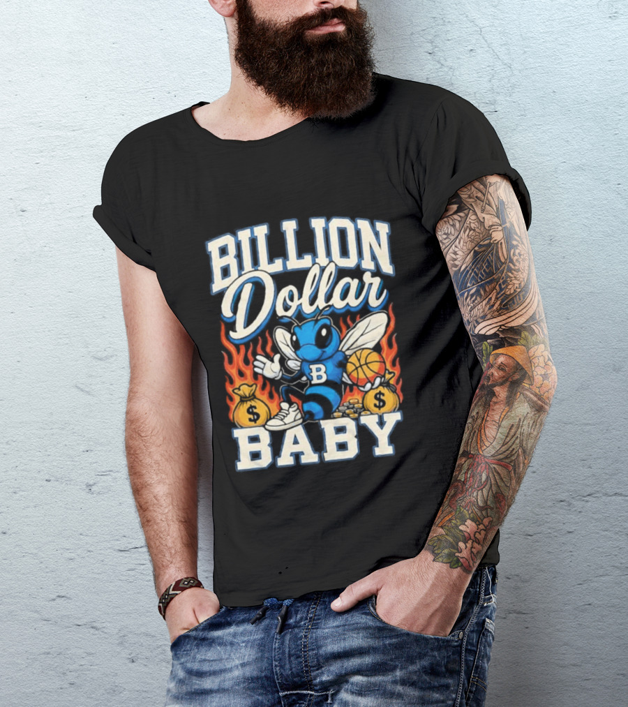 Billion Dollar Baby Hornets Mascot Fire And Moneybags T-Shirt