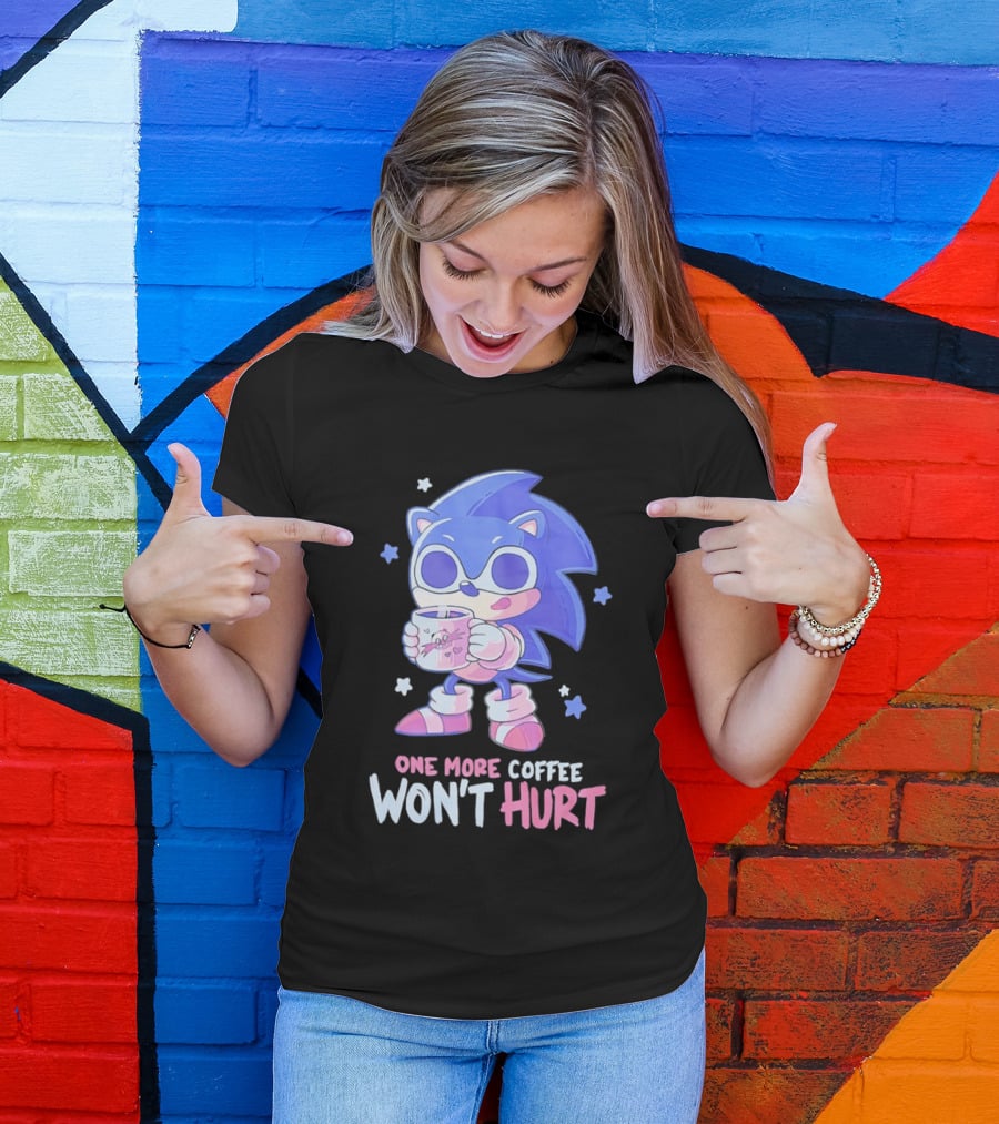 Sonic Hedgehog One More Coffee Won't Hurt Cartoon T-Shirt