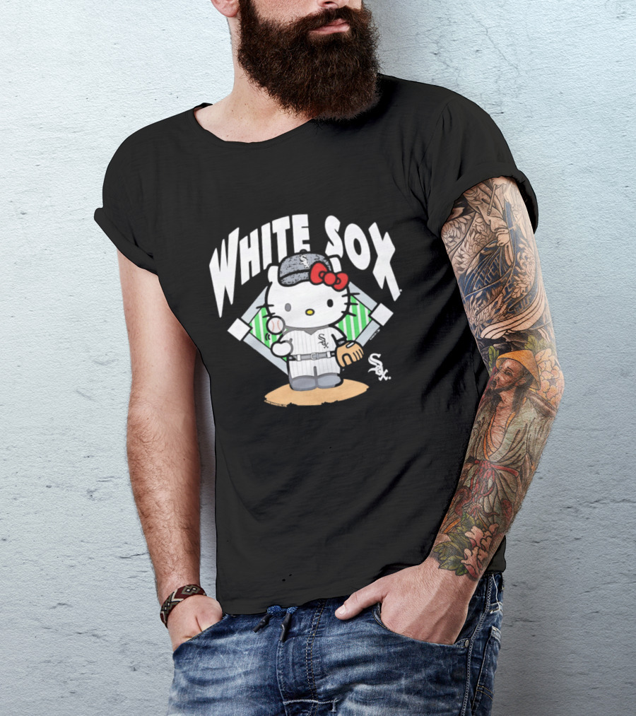 Hello Kitty Playing Baseball With Chicago White Sox T-Shirt