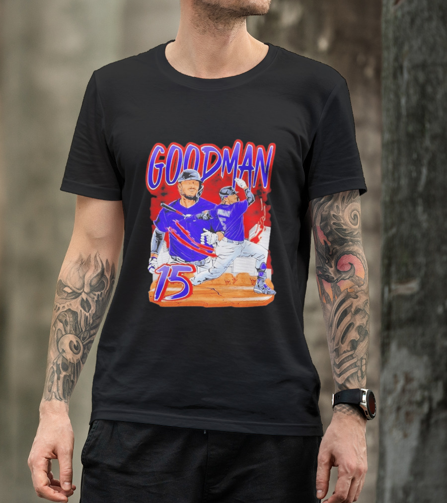 Goodman Baseball Action And Number 15 Illustration Euphoria Rise T-Shirt