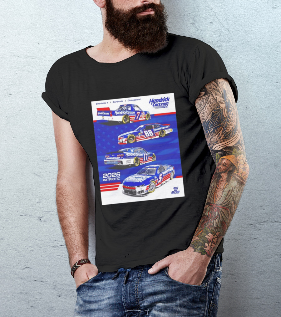 Hendrick Motorsports 2026 Patriotic NASCAR Cars Coronado Chicagoland T-Shirt