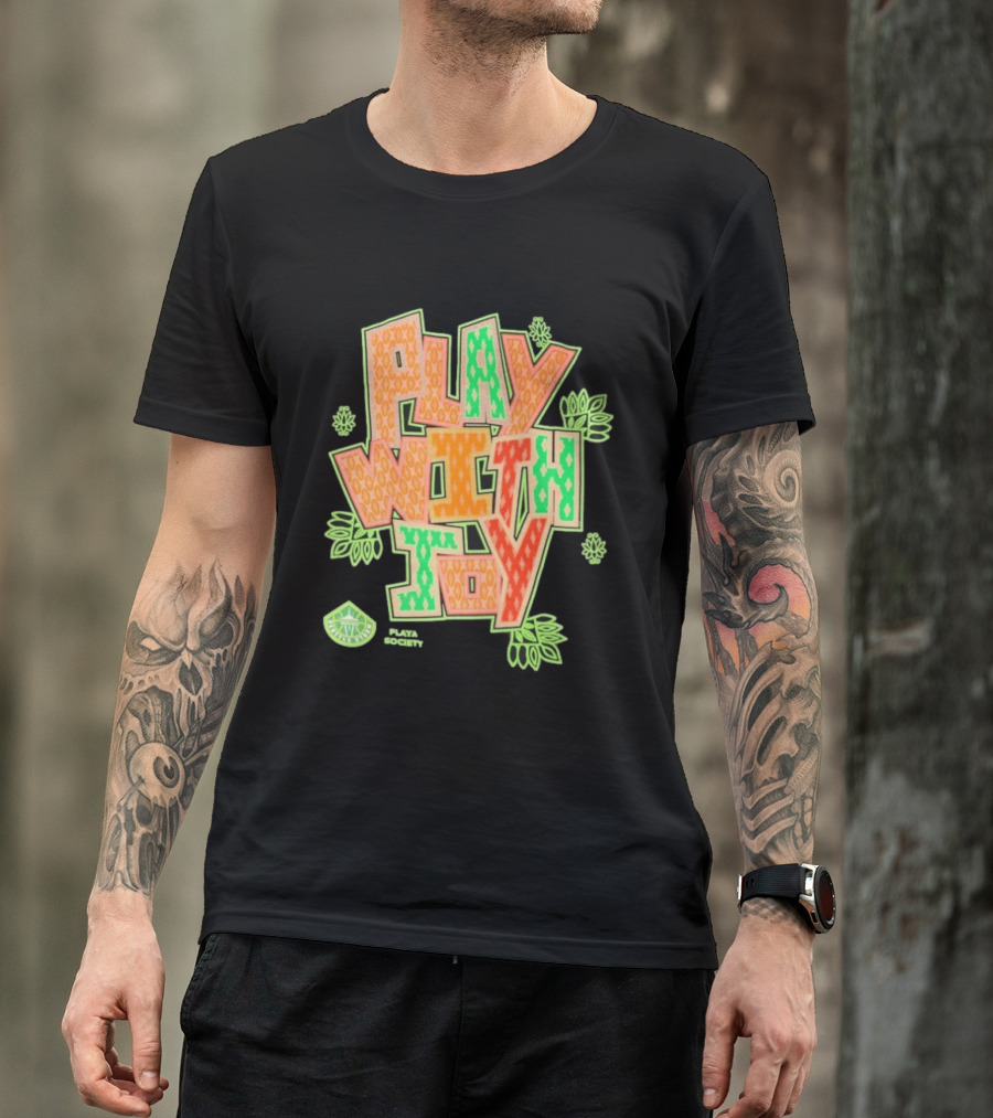 Playa Society Play With Joy WNBA Positive Energy Basketball T-Shirt