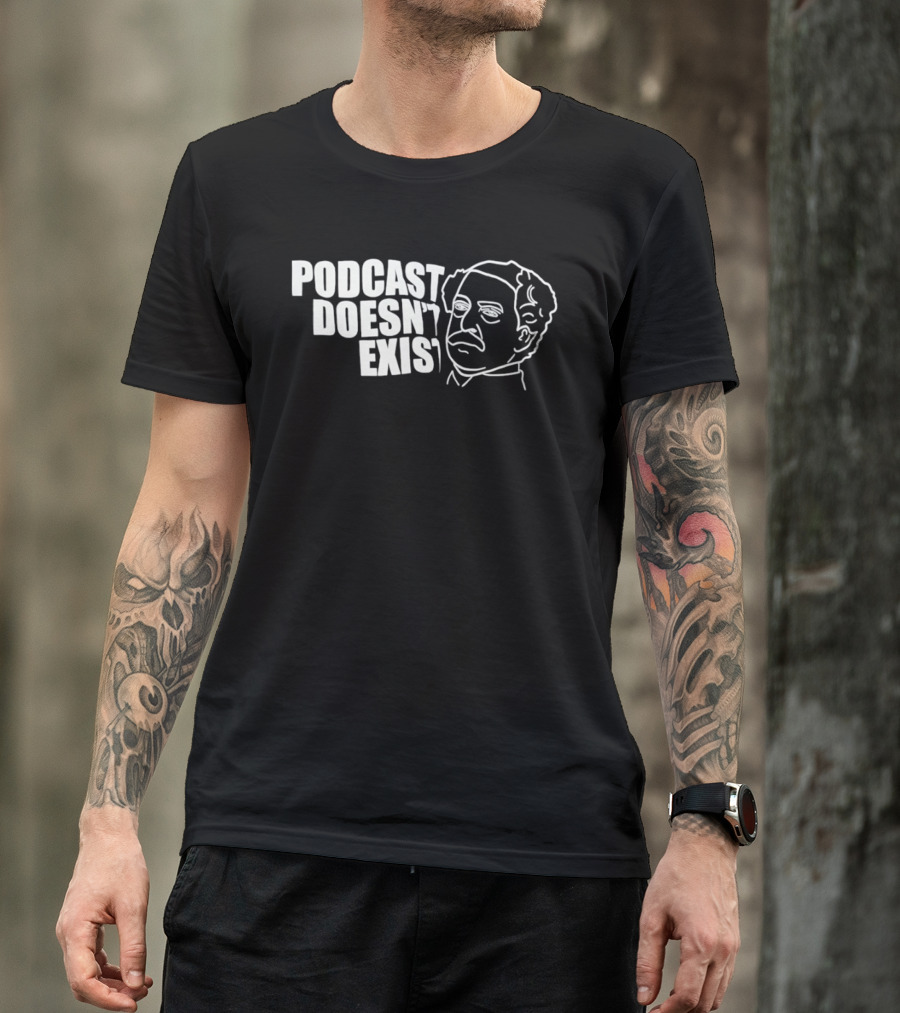 Podcast Doesn't Exist Vintage Minimalist Line Art Face T-Shirt