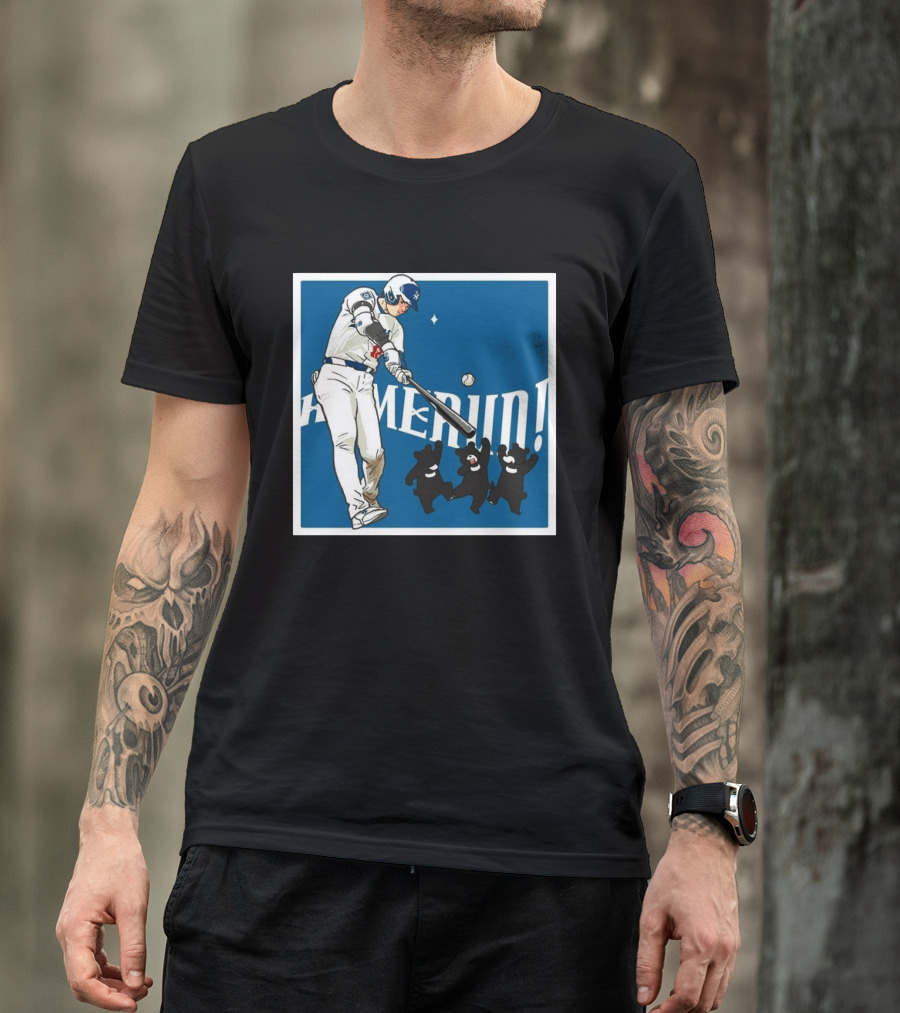 Shohei Ohtani Los Angeles Dodgers Home Run Anime Bears T-Shirt
