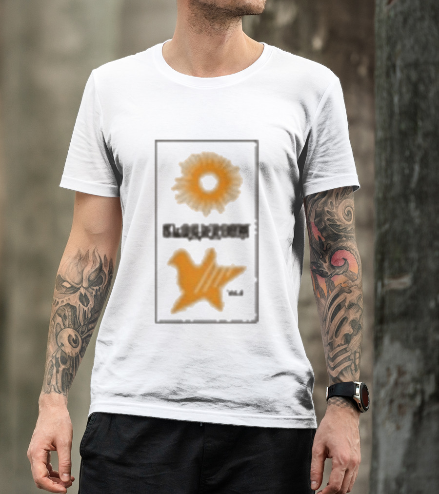 Closed Casket Activities Cloakroom Muff Starburst Bird Symbol Orange T-Shirt