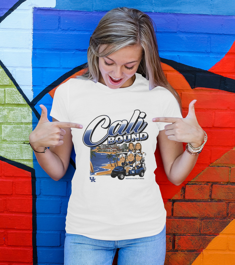 Kentucky Wildcats Women's Golf Cali Bound Team Caricature NCAA T-Shirt