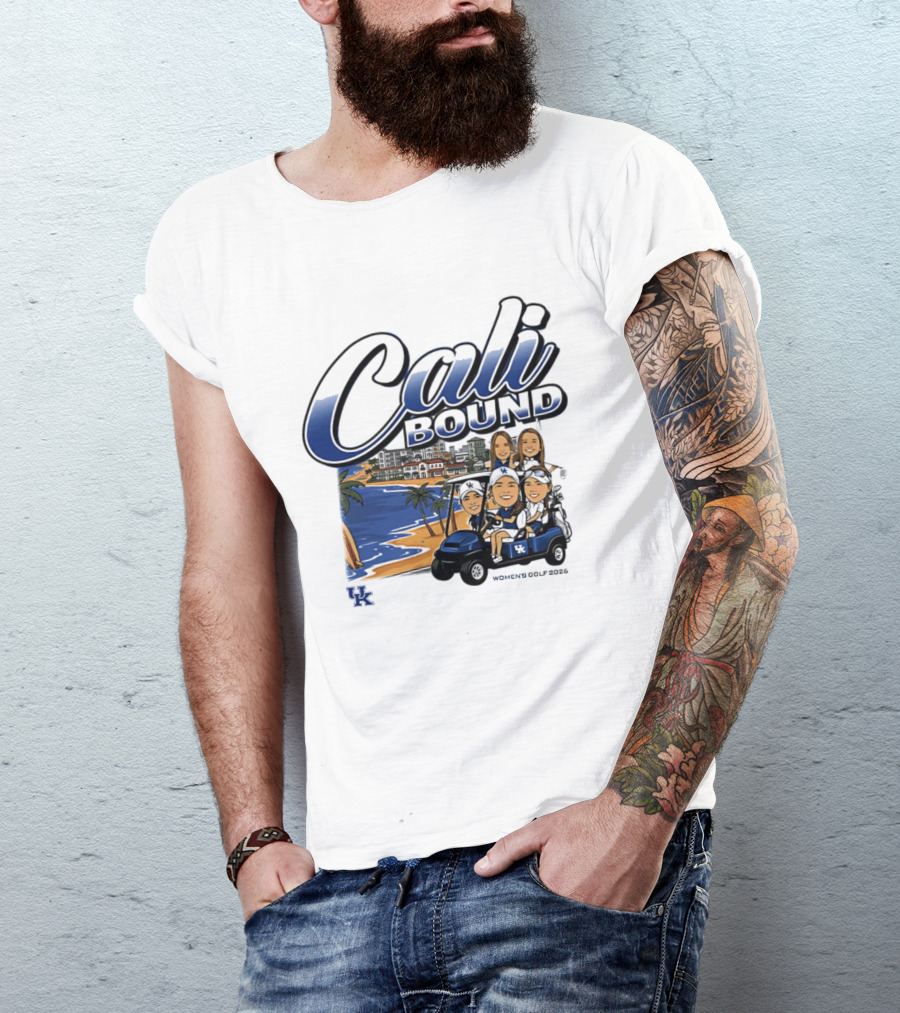 Kentucky Wildcats Women's Golf Cali Bound Team Caricature NCAA T-Shirt