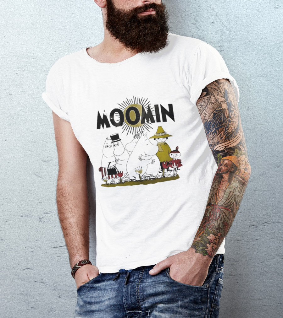 Moomin Family In Sunshine Cartoon Gathering T-Shirt