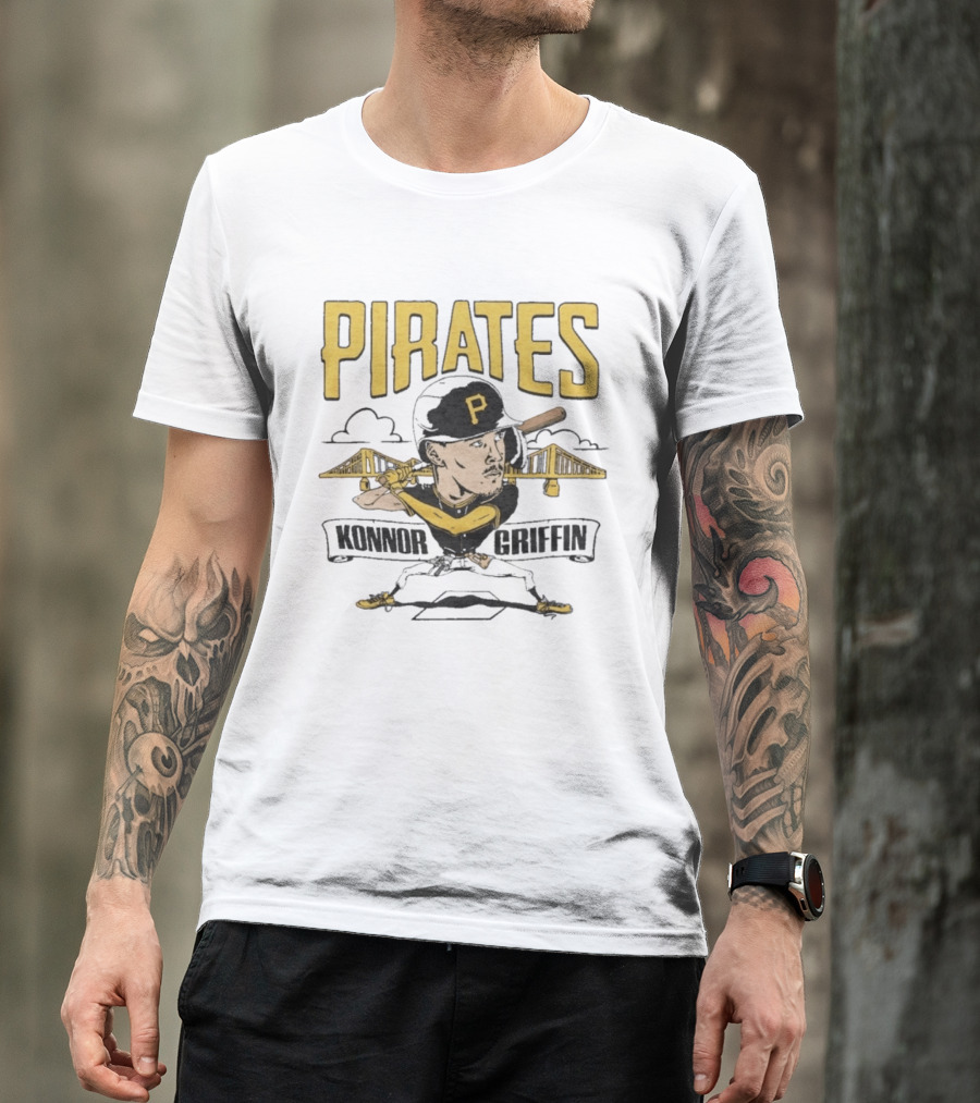Pittsburgh Pirates Konnor Griffin Baseball Cartoon Bridge T-Shirt