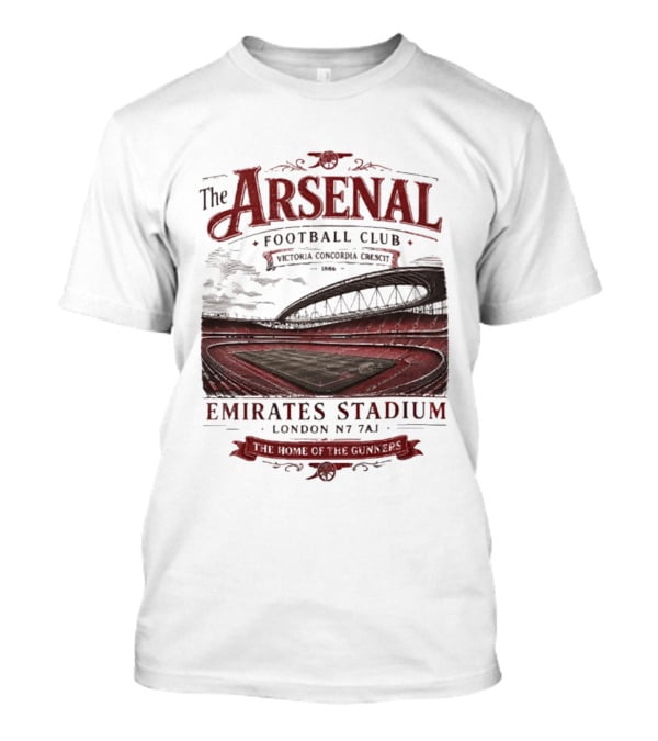 Arsenal Football Club Emirates Stadium London N7 7AJ Victoria Concordia Crescit Established 1886 Home Of The Gunners T-Shirt