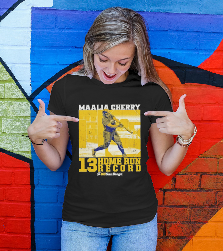 Maalia Cherry UC San Diego 13 Home Run Record T-Shirt
