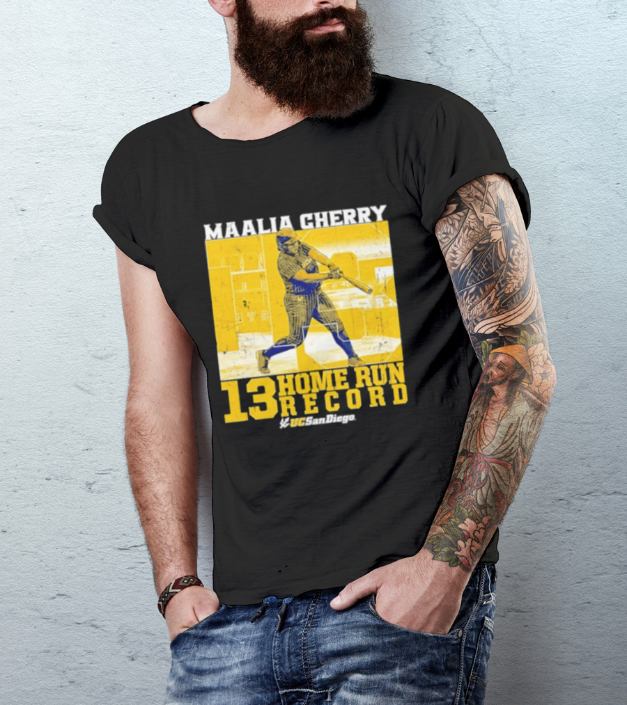 Maalia Cherry UC San Diego 13 Home Run Record T-Shirt