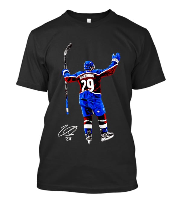 Nathan MacKinnon 29 Colorado Avalanche Hockey Celebration T-Shirt