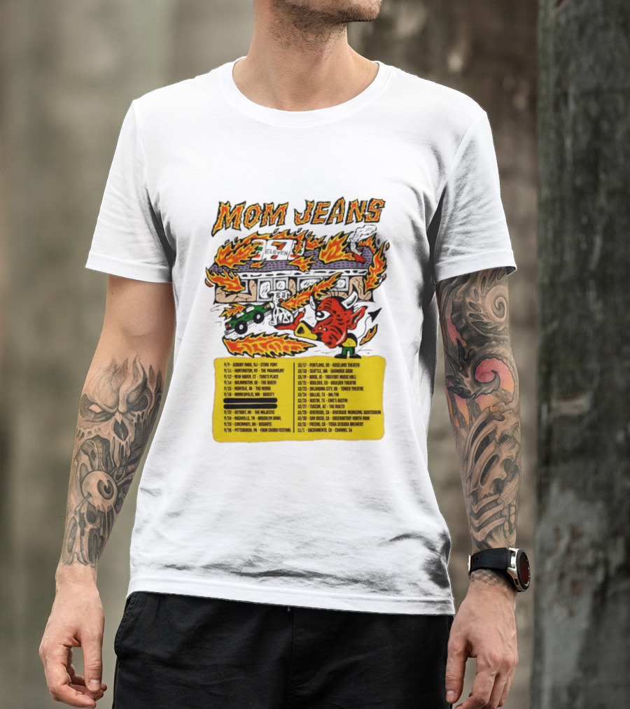 Mom Jeans Fire House Tour Dates With Dog And Devil T-Shirt