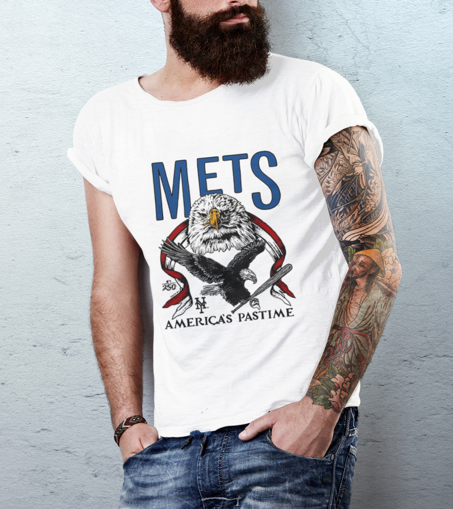 New York Mets Eagles 250th America's Pastime 2026 T-Shirt