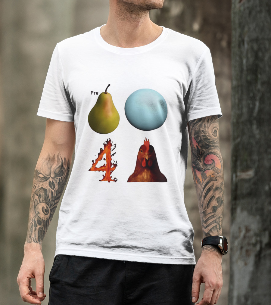 Prepare Pear Sphere Flame 4 Chicken T-Shirt