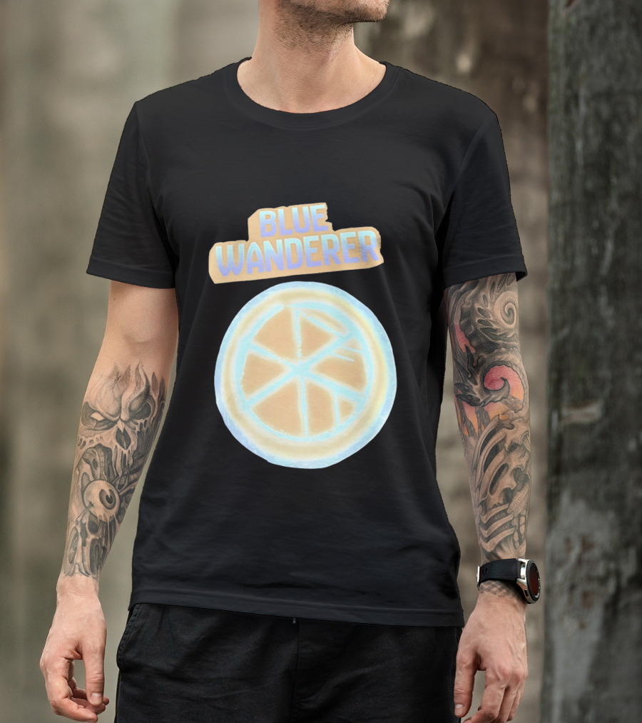 Blue Wanderer Basketball Neon Glow Circle T-Shirt