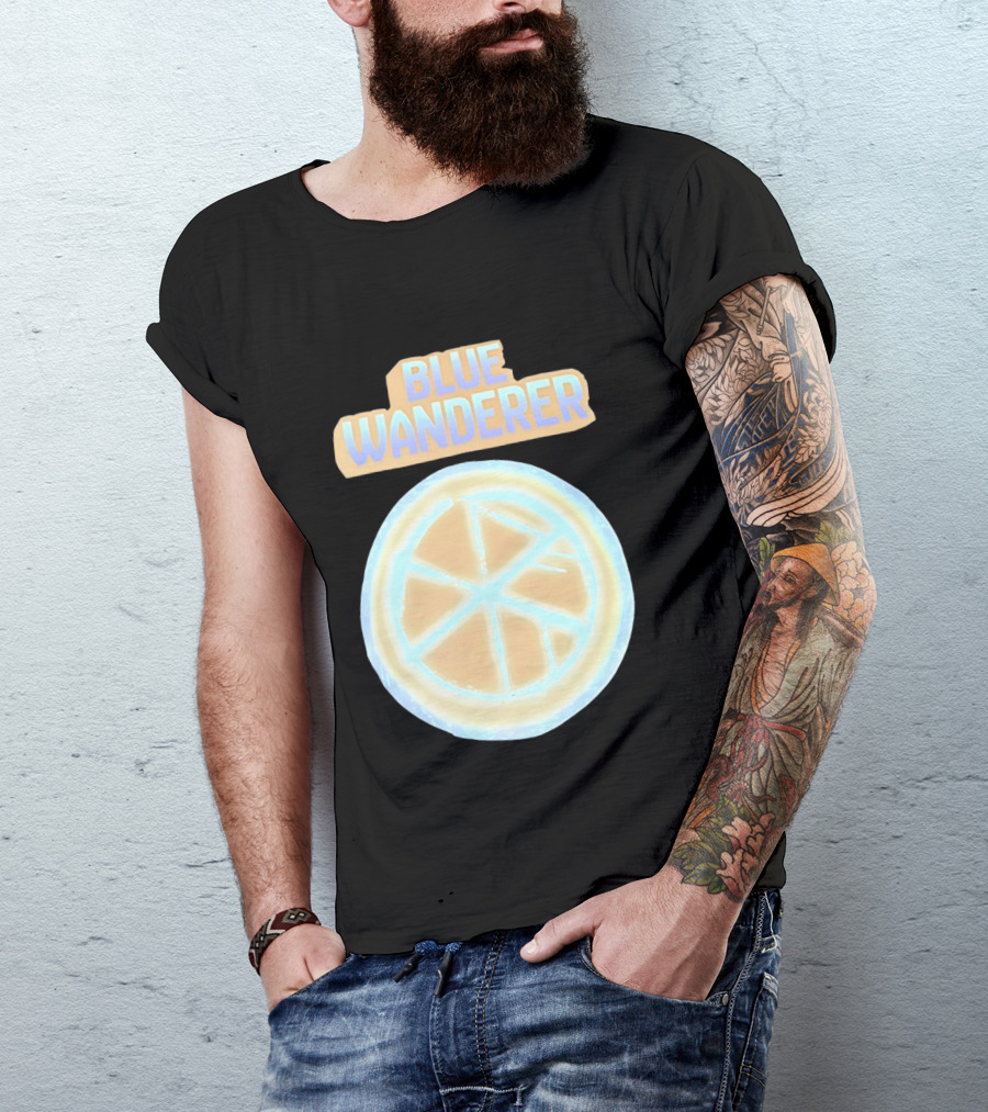 Blue Wanderer Basketball Neon Glow Circle T-Shirt