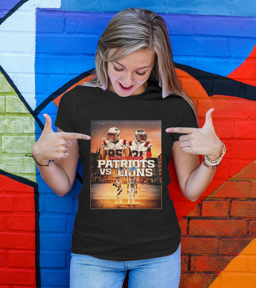 New England Patriots Vs Detroit Lions November 15 2026 Munich Germany Week 10 FOX T-Shirt