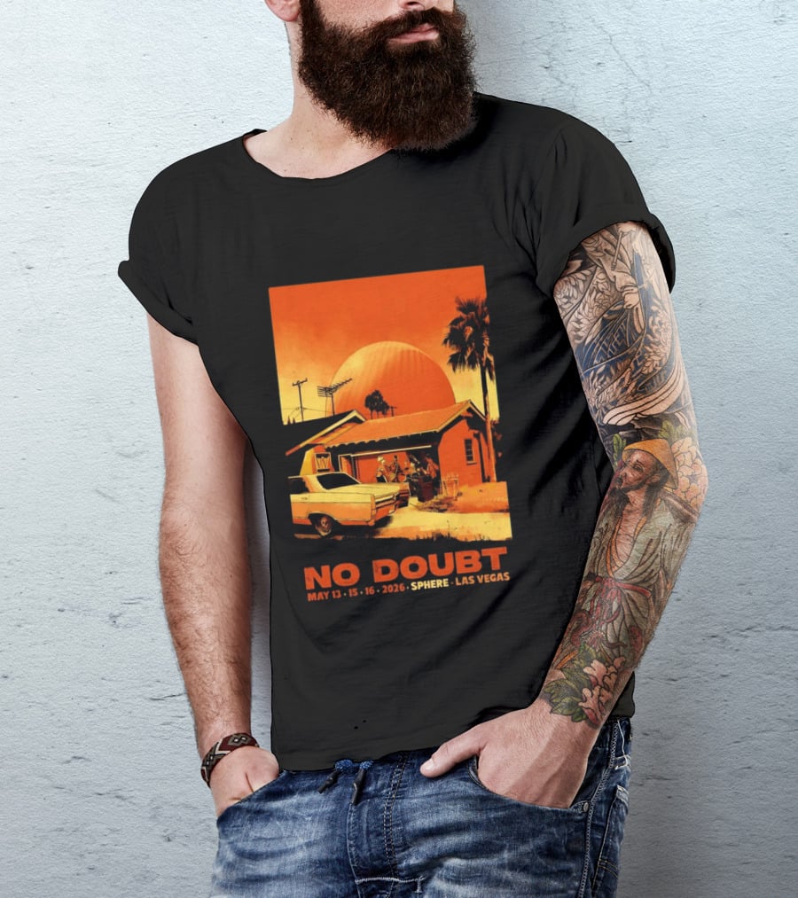 No Doubt May 13 15 16 2026 Sphere Las Vegas Vintage Car Retro Sunset T-Shirt