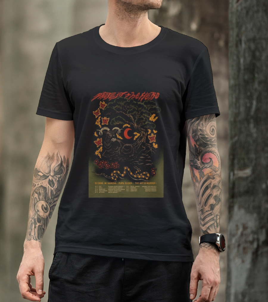 Protest The Hero EU 2026 Tour Vanaova Pupil Slicer Thy Art Is Murder Butterfly Tree Goat Snake T-Shirt