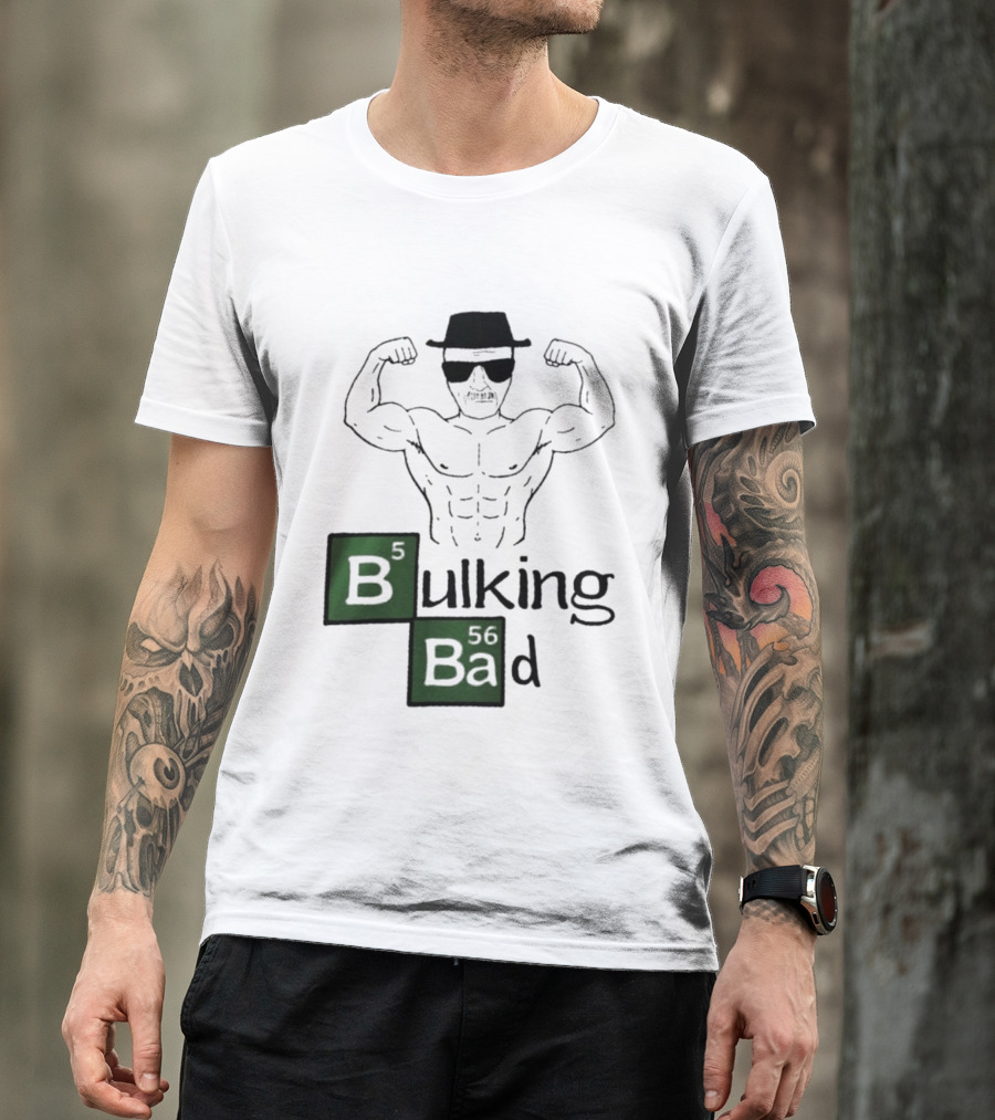 Bulking Bad Walter White Muscular Gym Periodic Table T-Shirt