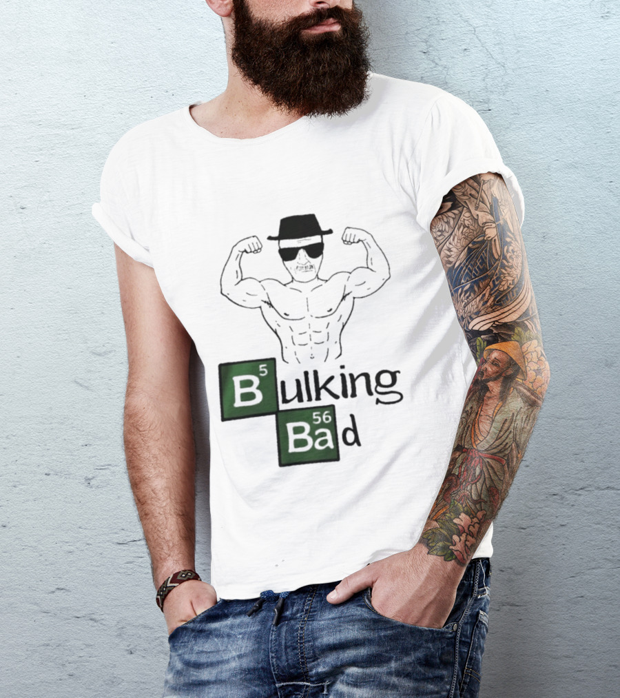Bulking Bad Walter White Muscular Gym Periodic Table T-Shirt