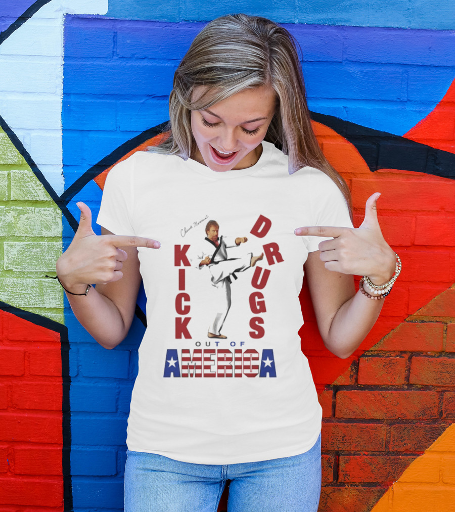 Chuck Norris Kick Drugs Out Of America T-Shirt