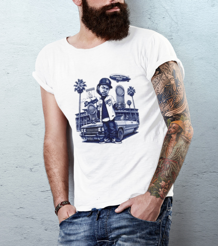 Ice Cube Los Angeles Dodgers Champion Good Year Pimp T-Shirt