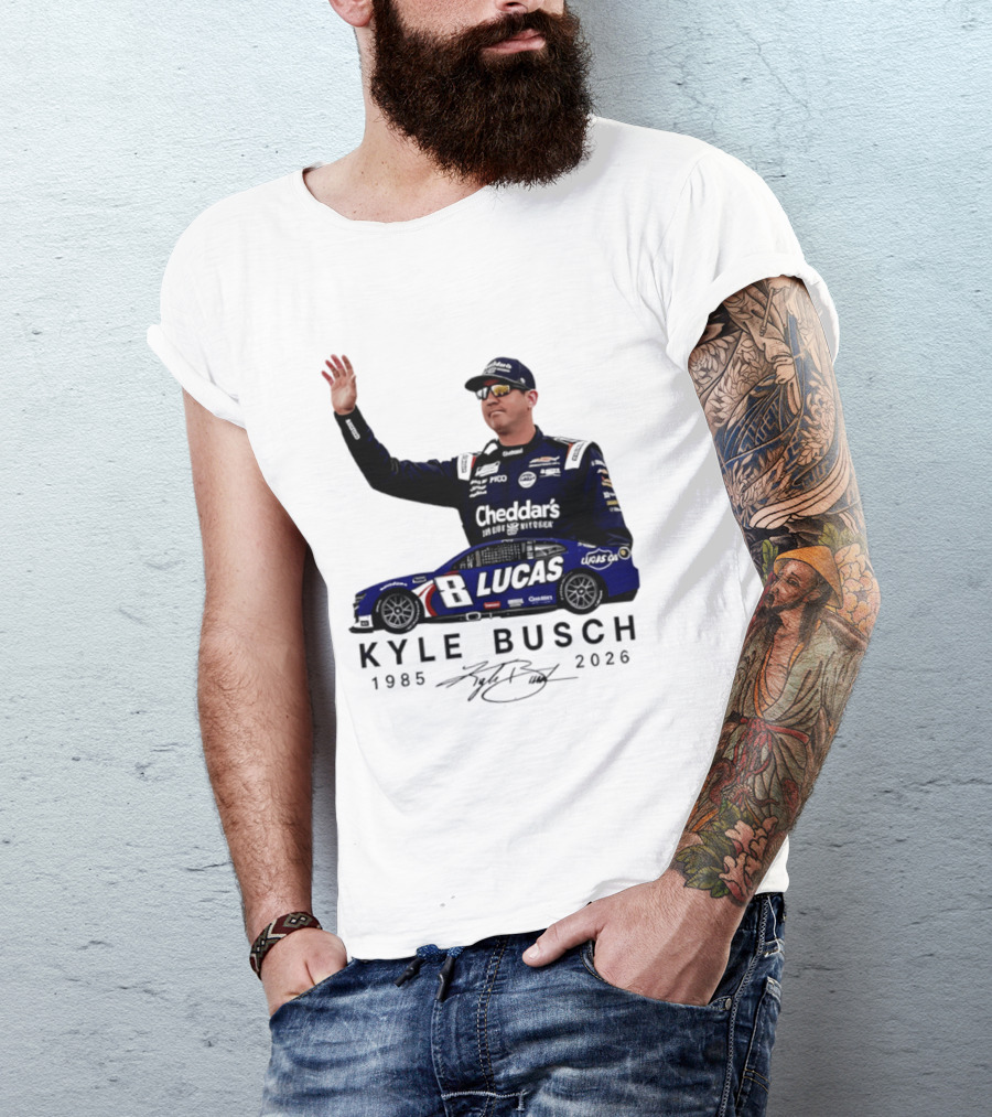 Kyle Busch Rowdy 1985 2026 Cheddars Lucas Racing 8 T-Shirt