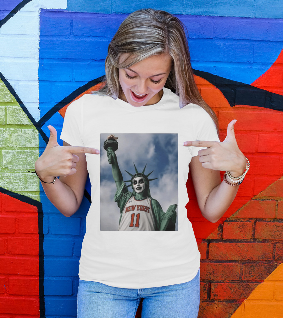 New York 11 Statue Of Liberty Joker Mashup T-Shirt