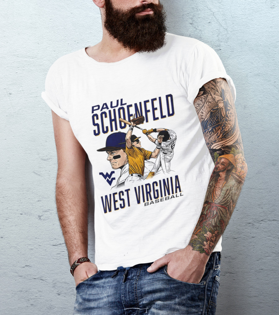 Paul Schoenfeld West Virginia Baseball WV Player T-Shirt