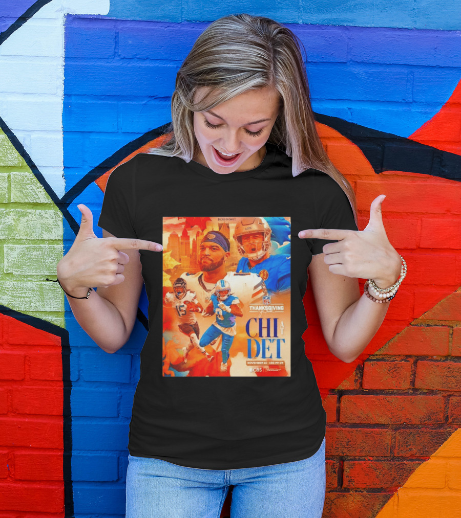 NFL Thanksgiving Day Game Chicago Bears Vs Detroit Lions Nov 26 CBS Sports T-Shirt