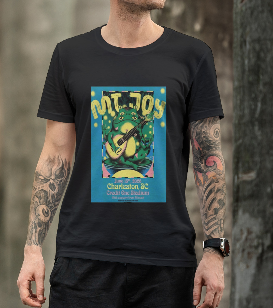 MT. JOY Charleston SC June 13 2026 Credit One Stadium Frog Guitar Concert T-Shirt