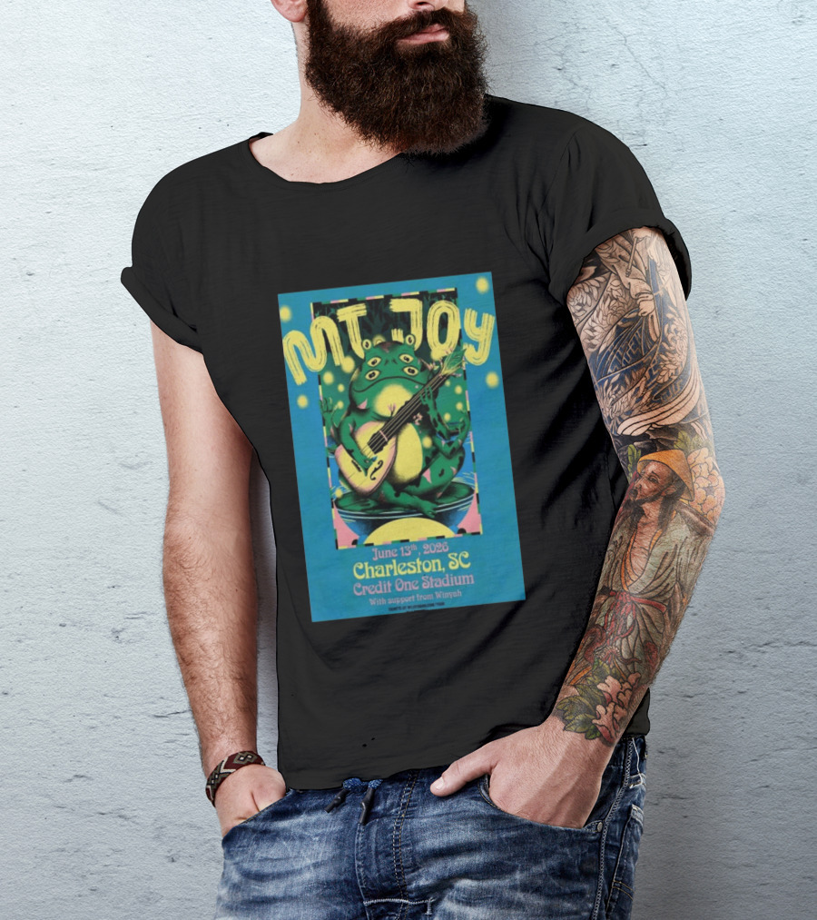 MT. JOY Charleston SC June 13 2026 Credit One Stadium Frog Guitar Concert T-Shirt