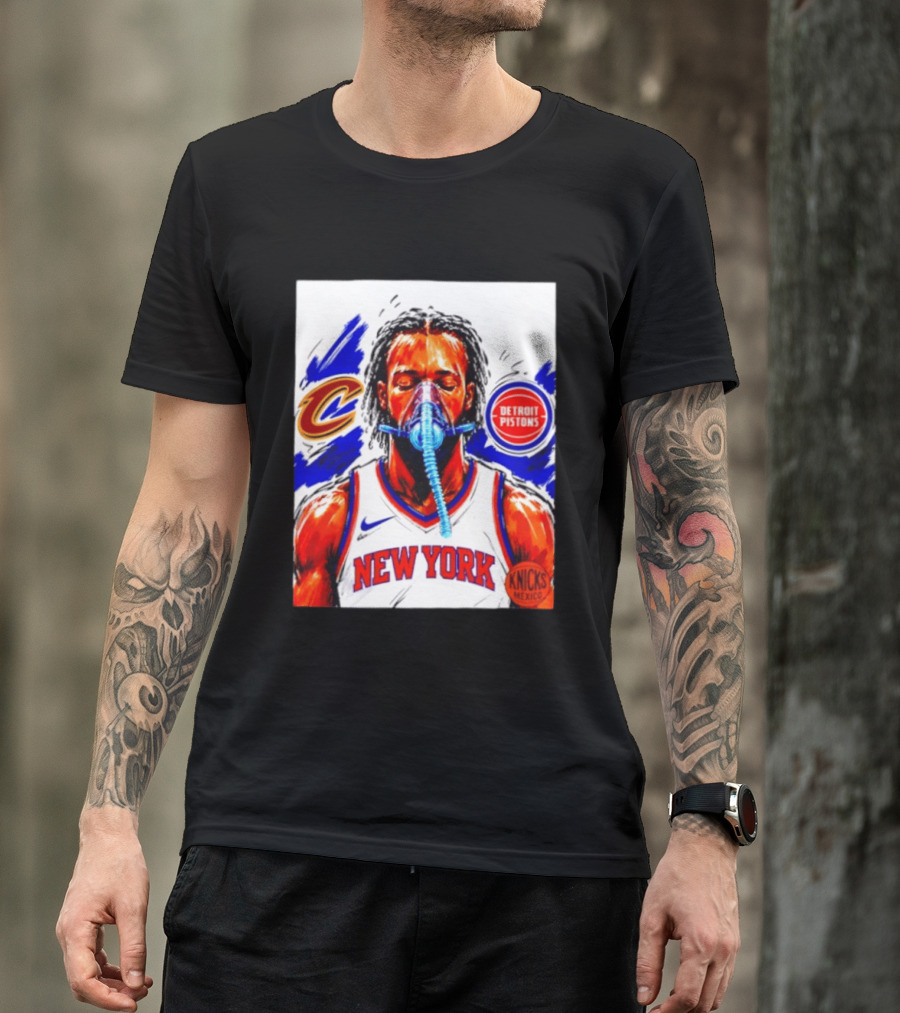 New York Knicks Jalen Brunson Vs Detroit Pistons Cleveland Cavaliers Matchup Knicks Mexico T-Shirt