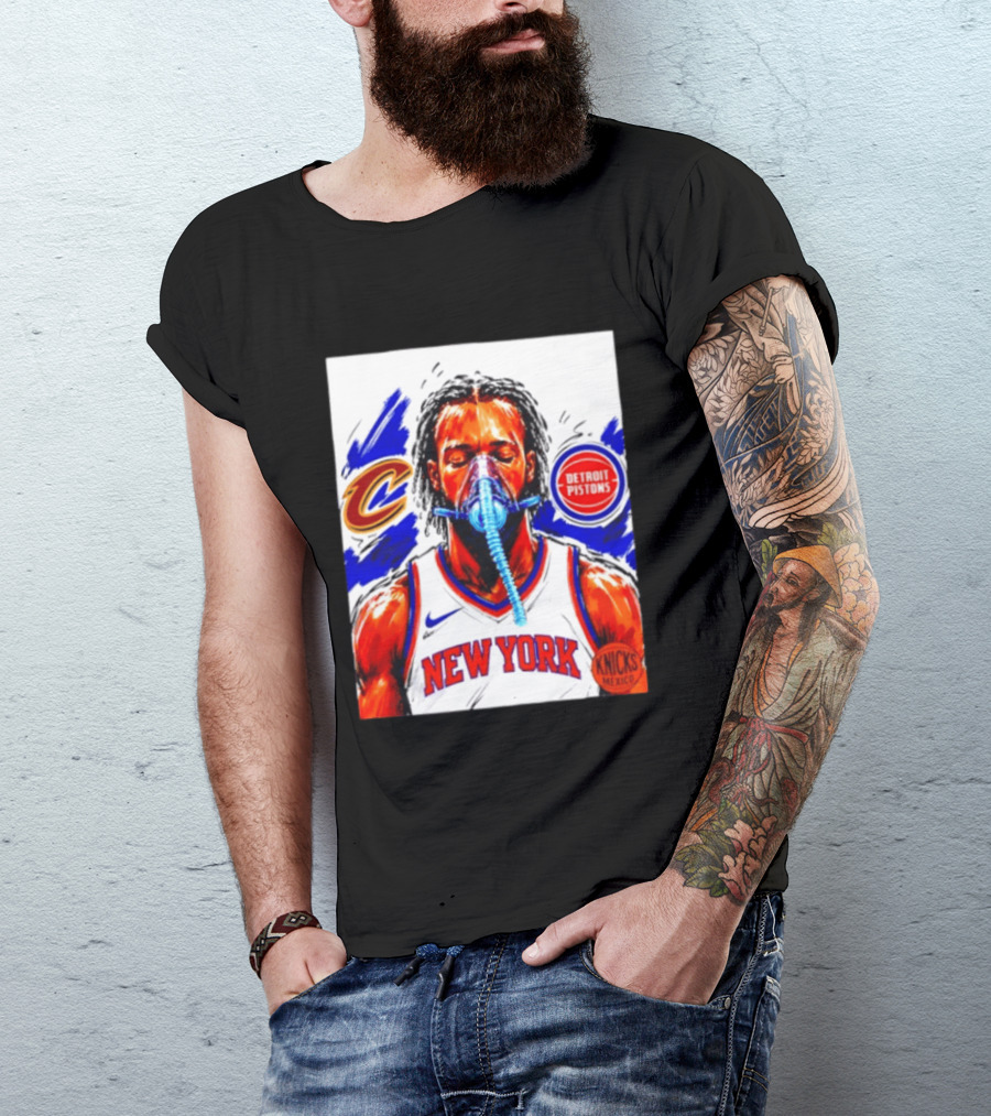 New York Knicks Jalen Brunson Vs Detroit Pistons Cleveland Cavaliers Matchup Knicks Mexico T-Shirt