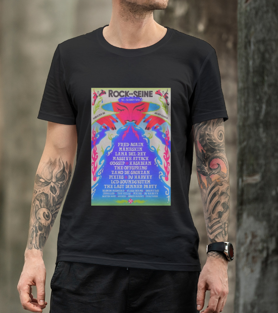 ROCK EN SEINE 2026 Program Domaine De Saint Cloud Lana Del Rey LCD Soundsystem T-Shirt