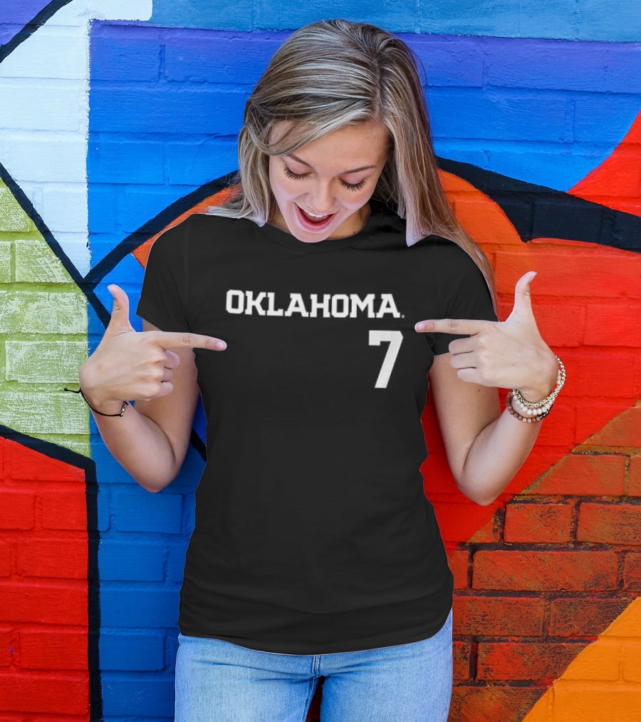 Oklahoma 7 Sooners Kasidi Pickering Softball Name And Number Two Sided T-Shirt