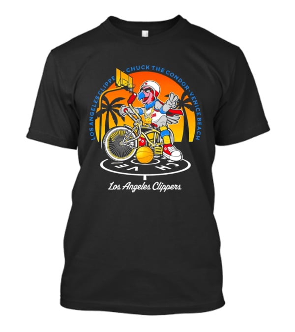 Los Angeles Clippers Chuck The Condor Venice Beach Bicycle Sunset T-Shirt