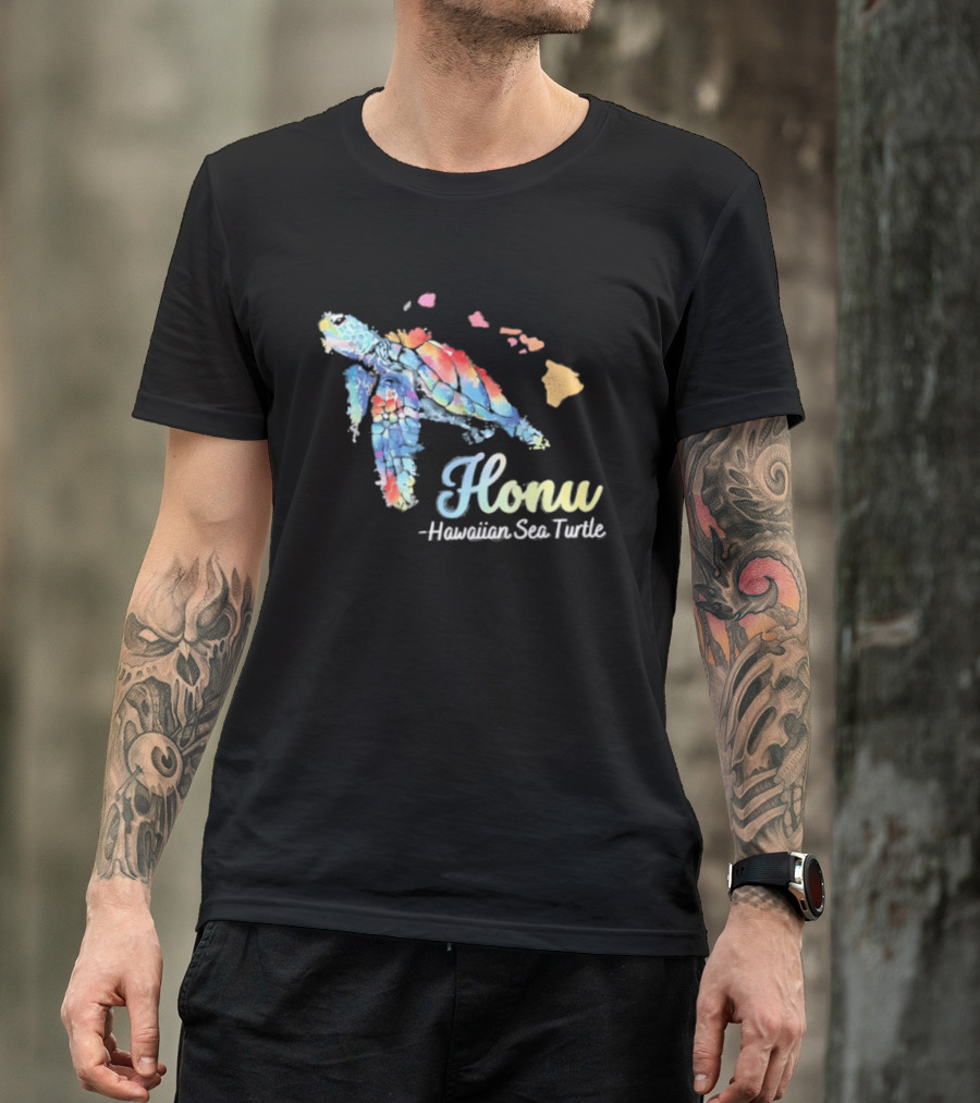 Honu Hawaiian Sea Turtle Watercolor T-Shirt