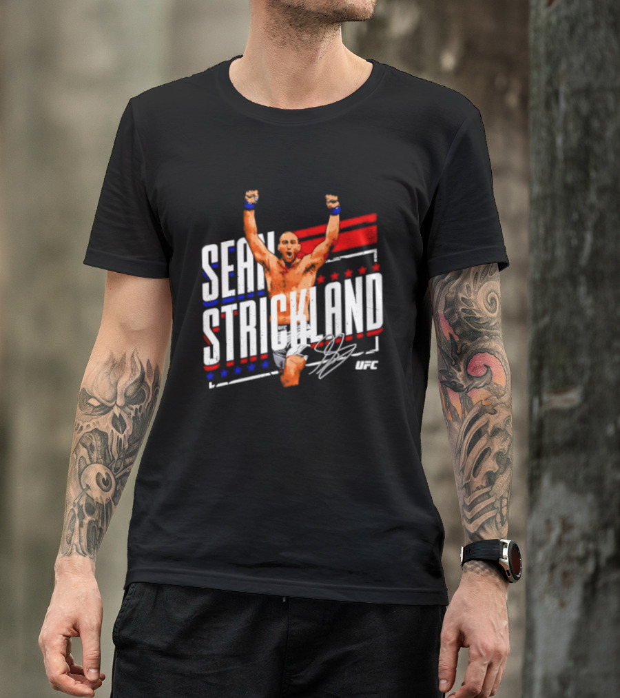 Sean Strickland UFC Fighter Star Signature Graphic UFC T-Shirt