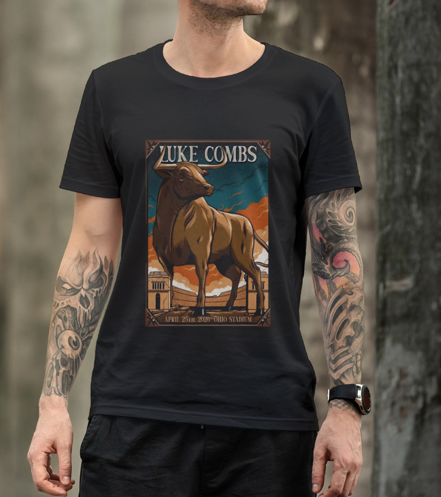 Luke Combs Ohio Stadium April 25 2026 Bull T-Shirt