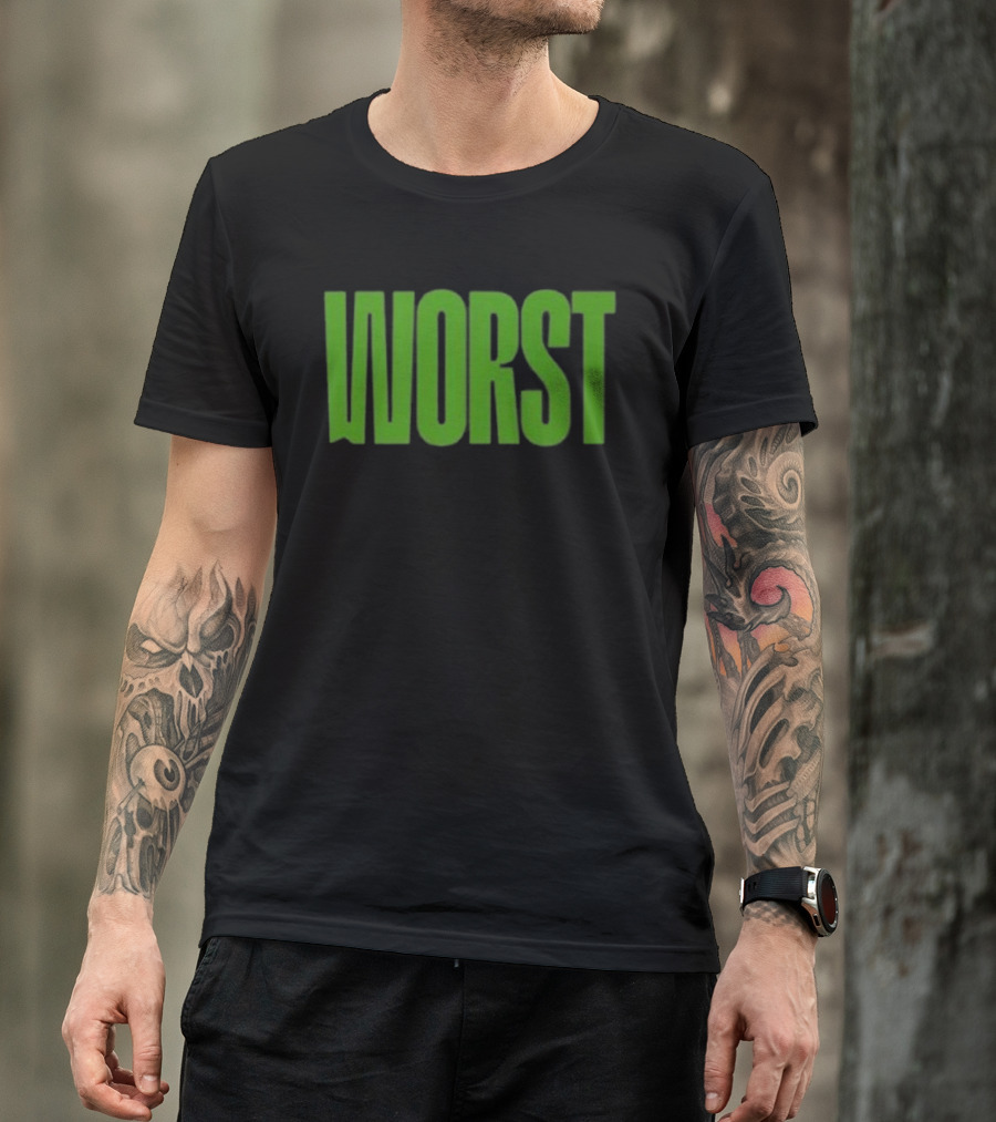 Mercha Worst Grn Text Bold Green T-Shirt