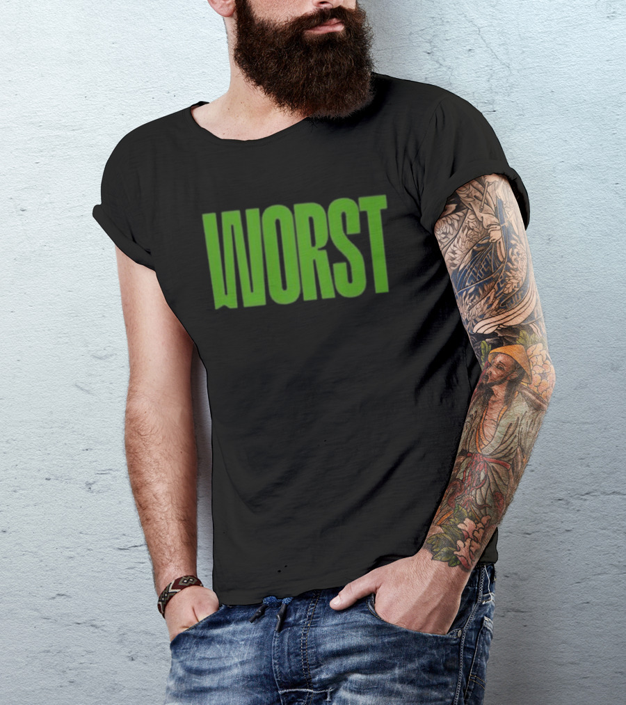 Mercha Worst Grn Text Bold Green T-Shirt
